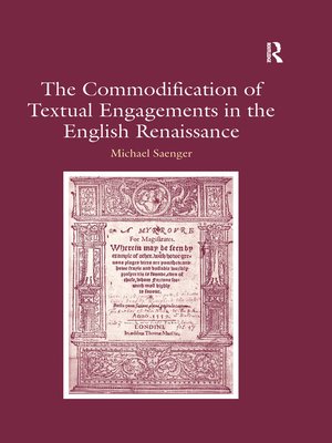 cover image of The Commodification of Textual Engagements in the English Renaissance